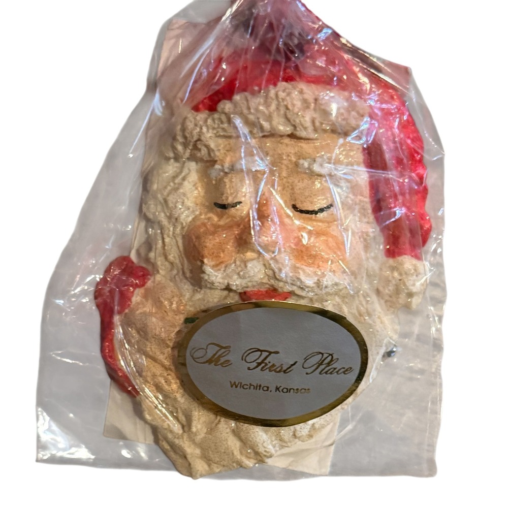 Babs Mellor Sculptor Santa Claus Face Ornament Wichita Kansas The First Place